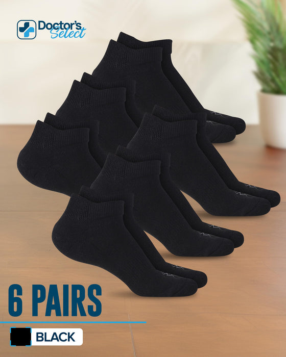 Doctor's Select Viscose Bamboo Ankle Diabetic Socks for Women and Men - 6 Pairs | Super Soft, Non Binding, Loose Wide Top
