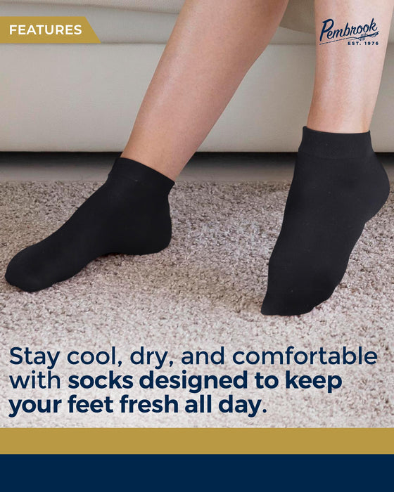 Pembrook Viscose Bamboo Socks Mens and Women - 6 Pairs | Low Cut Thin Socks Women | Lightweight Thin Ankle Socks for Women