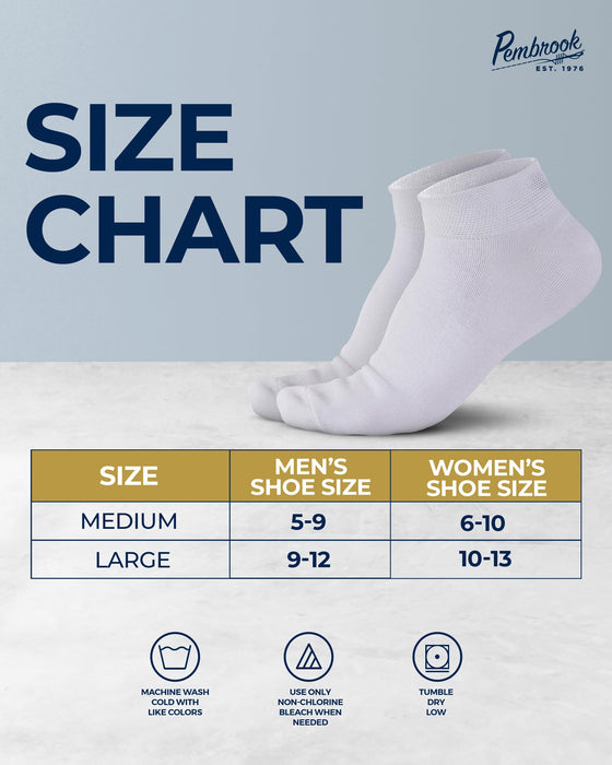 Pembrook Viscose Bamboo Socks Mens and Women - 6 Pairs | Low Cut Thin Socks Women | Lightweight Thin Ankle Socks for Women