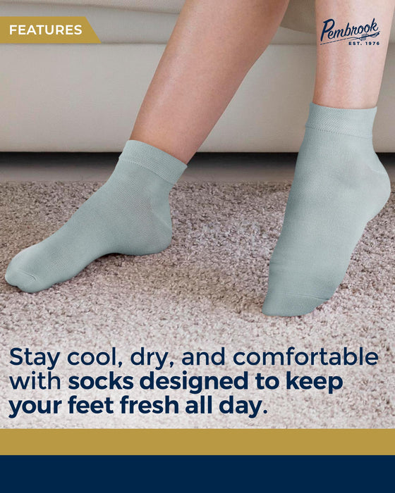 Pembrook Viscose Bamboo Socks Mens and Women - 6 Pairs | Low Cut Thin Socks Women | Lightweight Thin Ankle Socks for Women