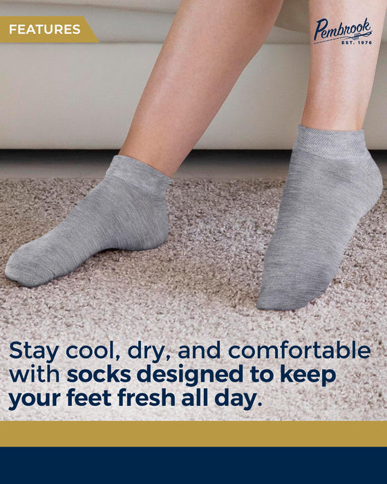 Pembrook Viscose Bamboo Socks Mens and Women - 6 Pairs | Low Cut Thin Socks Women | Lightweight Thin Ankle Socks for Women