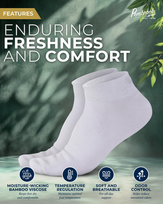 Pembrook Viscose Bamboo Socks Mens and Women - 6 Pairs | Low Cut Thin Socks Women | Lightweight Thin Ankle Socks for Women