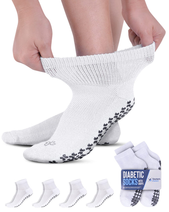 Diabetic Ankle Socks with Grippers for Men and Women | Non Binding Socks Women