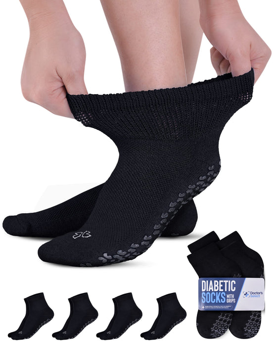 Diabetic Ankle Socks with Grippers for Men and Women | Non Binding Socks Women