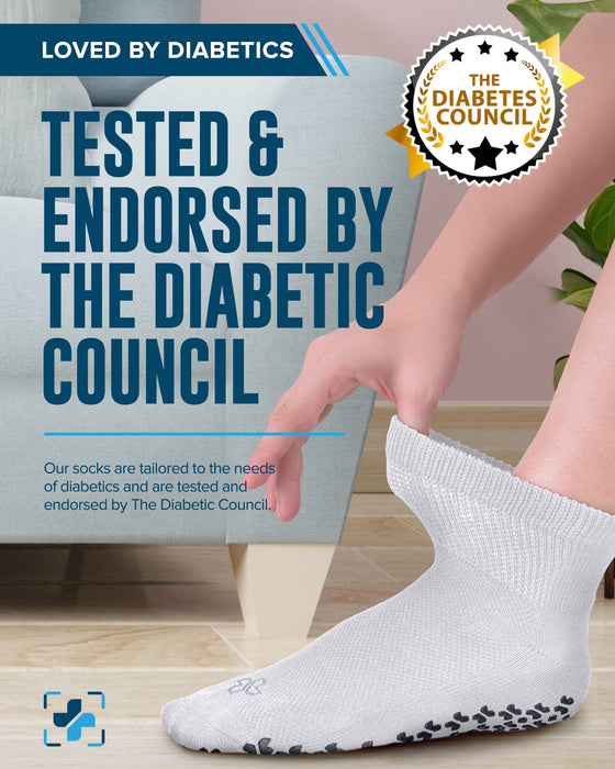 Diabetic Ankle Socks with Grippers for Men and Women | Non Binding Socks Women