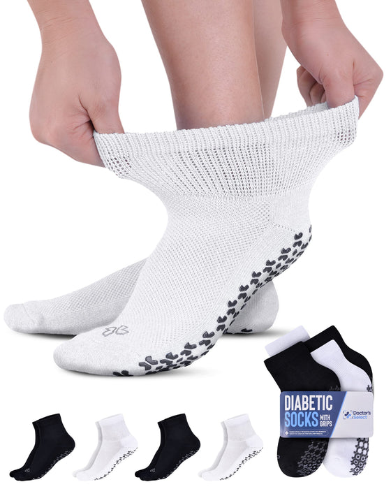 Diabetic Ankle Socks with Grippers for Men and Women | Non Binding Socks Women