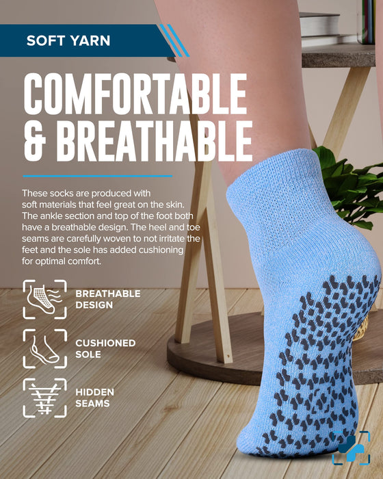 Diabetic Ankle Socks with Grippers for Men and Women | Non Binding Socks Women