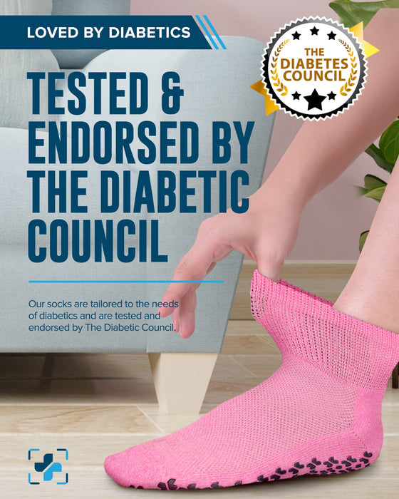 Diabetic Ankle Socks with Grippers for Men and Women | Non Binding Socks Women