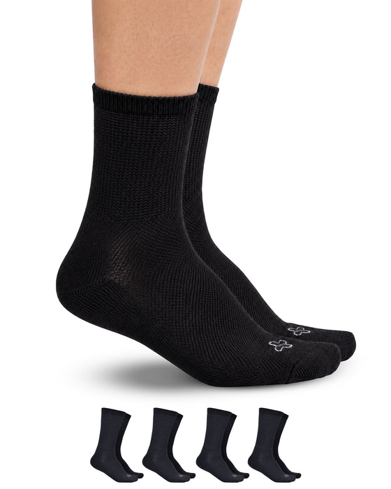 Doctor's Select Diabetic Socks for Men - 4 Pairs Crew Diabetic Neuropathy Socks for Men | Diabetic Socks for Men 9-12