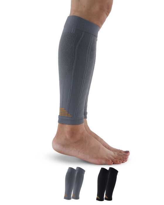 Doctor's Select 2 Pairs Copper Calf Compression Sleeve - Leg Compression Sleeves for Women & Men, Shin Splint Relief