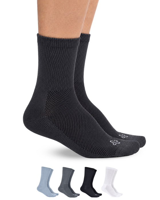 Doctor's Select Diabetic Socks for Men - 4 Pairs Crew Diabetic Neuropathy Socks for Men | Diabetic Socks for Men 9-12