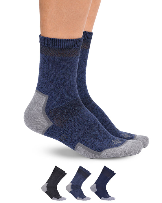 Doctor's Select Bamboo Viscose Diabetic Socks for Men - 3 Pairs Crew Diabetic Neuropathy Socks for Men | Mens Diabetic Socks