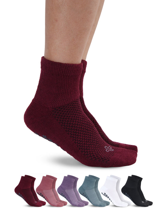 Doctor's Select Non Slip Diabetic Socks for Women & Men - 6 Pairs | Diabetic Socks with Grippers | Yoga, Pilates, Hospital