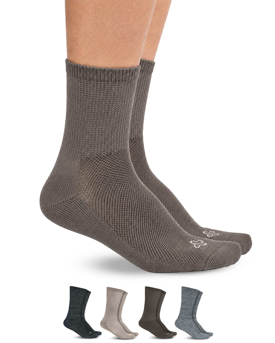 Doctor's Select Diabetic Socks for Men - 4 Pairs Crew Diabetic Neuropathy Socks for Men | Diabetic Socks for Men 9-12
