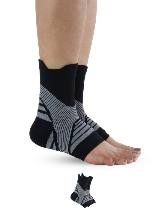 Doctor's Select Copper Ankle Sleeve - Copper Ankle Braces for Men, Ankle Support Foot Brace, Toeless Compression Socks, Black