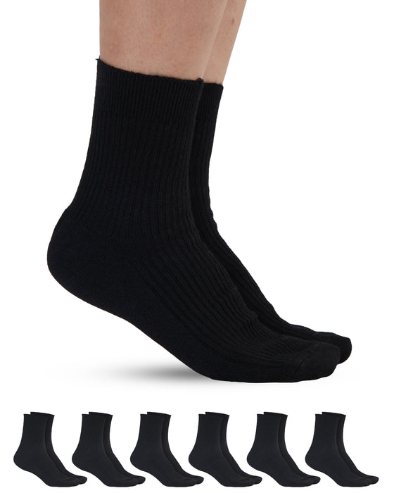 Doctor's Select Bamboo Viscose Diabetic Socks for Women & Men - 6 Pairs Non Binding Viscose Bamboo Socks for Swollen Feet