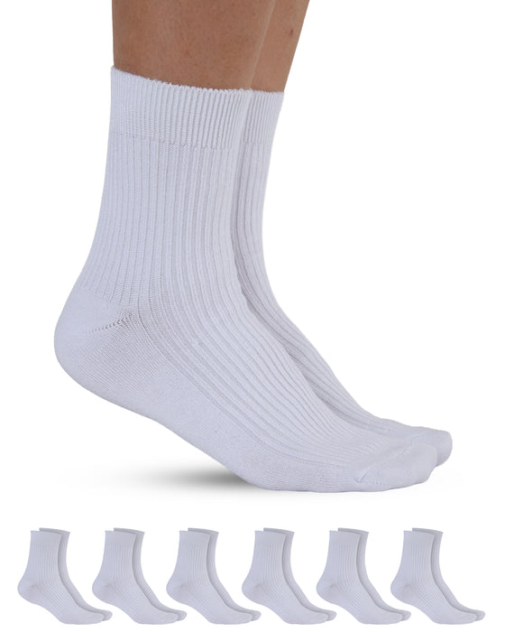 Doctor's Select Bamboo Viscose Diabetic Socks for Women & Men - 6 Pairs Non Binding Viscose Bamboo Socks for Swollen Feet