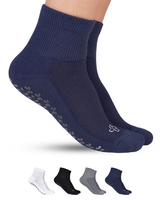 Diabetic Ankle Socks with Grippers for Men and Women | Non Binding Socks Women