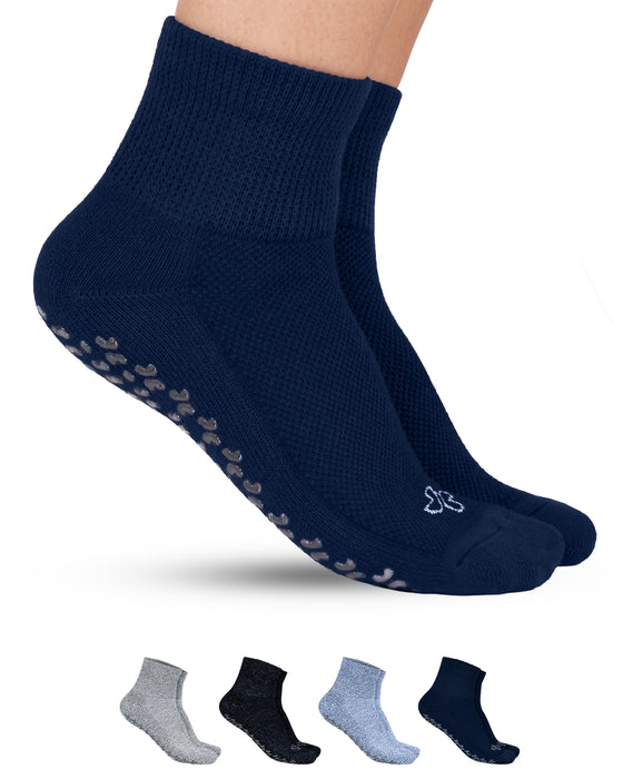 Diabetic Ankle Socks with Grippers for Men and Women | Non Binding Socks Women