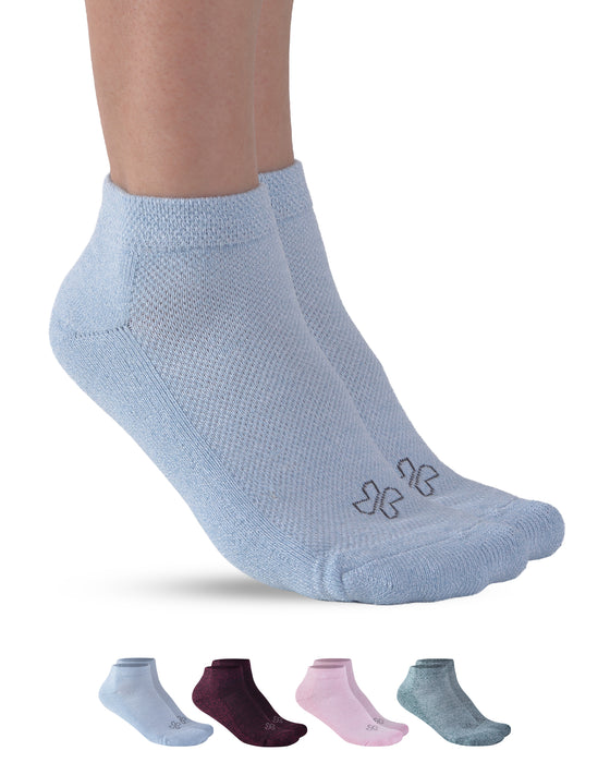 Doctor's Select Bamboo Diabetic Socks Women & Men - 4 Pairs Ankle Bamboo Socks Womens