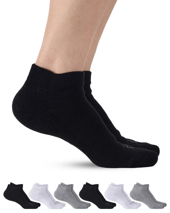 Doctor's Select Viscose Bamboo Ankle Diabetic Socks for Women and Men - 6 Pairs | Super Soft, Non Binding, Loose Wide Top