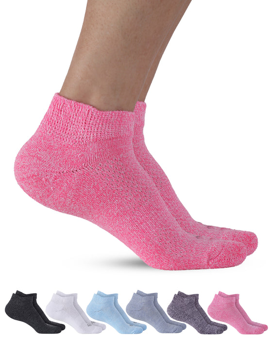 Doctor's Select Viscose Bamboo Ankle Diabetic Socks for Women and Men - 6 Pairs | Super Soft, Non Binding, Loose Wide Top