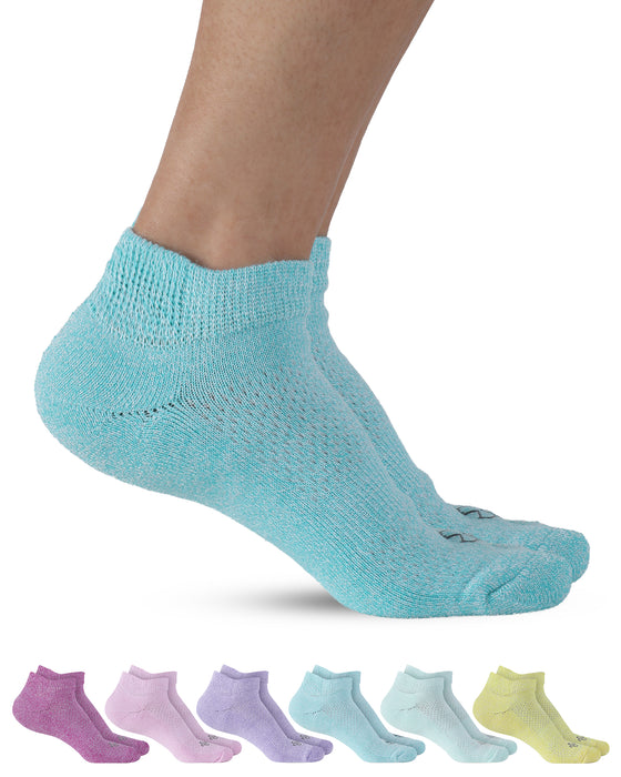 Doctor's Select Viscose Bamboo Ankle Diabetic Socks for Women and Men - 6 Pairs | Super Soft, Non Binding, Loose Wide Top
