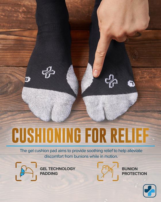 Doctor's Select Bunion Socks for Women and Men - 2 Pairs | Bunion Relief Socks with Copper and Bamboo Viscose | Toe Separator