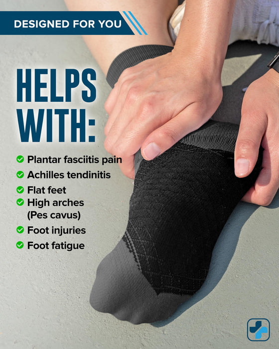 Doctor's Select Plantar Fasciitis Socks - 2 Pairs | Achilles Tendoniitis & Plantar Fasciitis Compression Socks