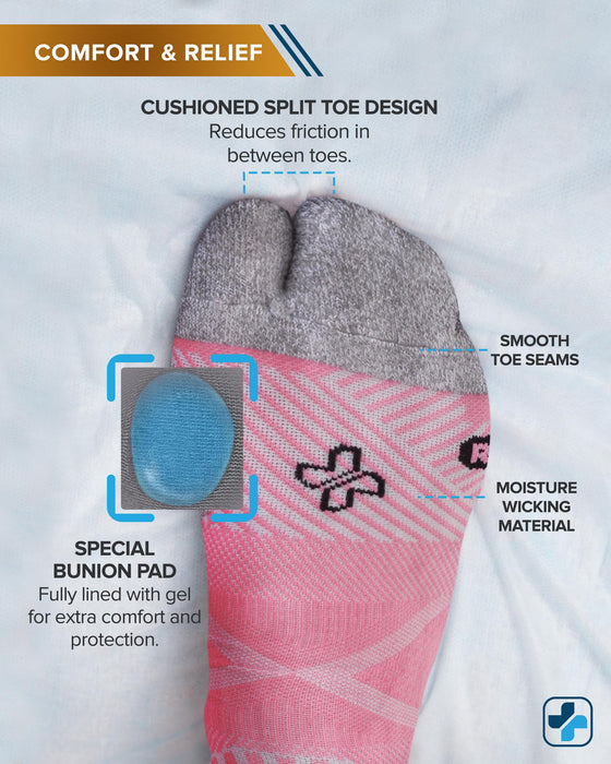 Doctor's Select Bunion Socks for Women and Men - 2 Pairs | Bunion Relief Socks with Copper and Bamboo Viscose | Toe Separator