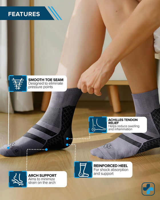 Doctor's Select Plantar Fasciitis Socks - 2 Pairs | Achilles Tendoniitis & Plantar Fasciitis Compression Socks