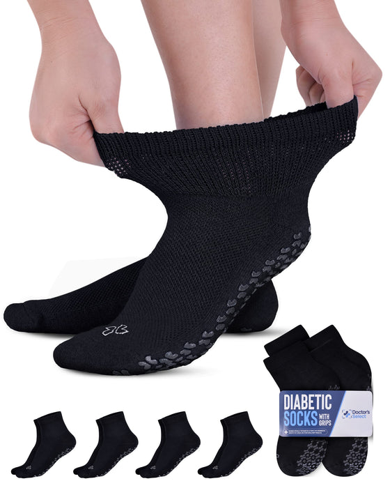 Diabetic Socks for Women and Men - 4 Pairs Non Binding Socks for Women |  Non Slip Socks Mens | Gripper Socks for Men : : Clothing, Shoes 