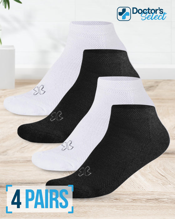 Doctor's Select Bamboo Diabetic Socks Women & Men - 4 Pairs Ankle Bamboo Socks Womens