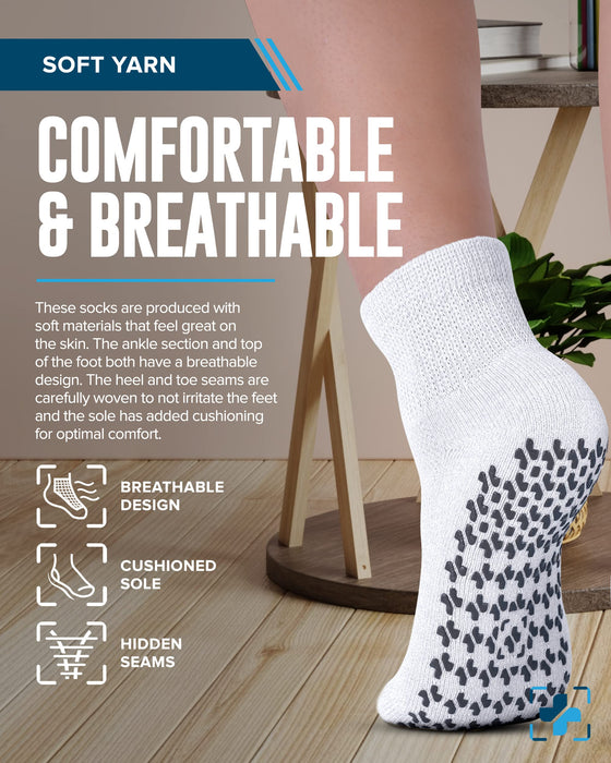 Diabetic Ankle Socks with Grippers for Men and Women | Non Binding Socks Women